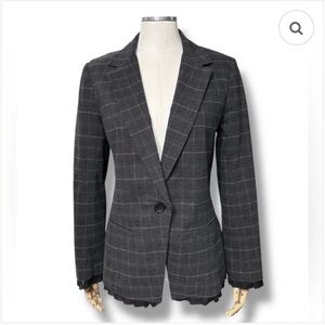 Bailey 44 Anne Charcoal Checkered Single Button Blazer